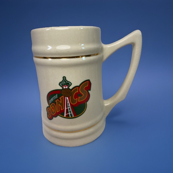 Other - Seattle Sonics Coffee Mug/Beer Stein With Gold Trim Rare Vintage